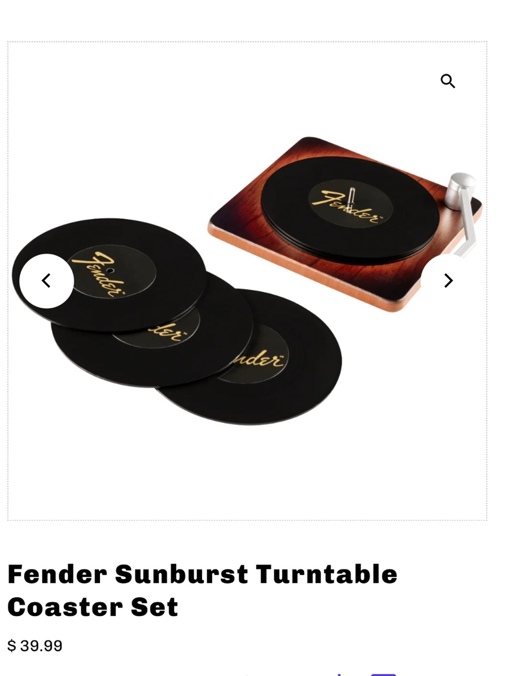 Fender Vinyl Coaster Set with Holder